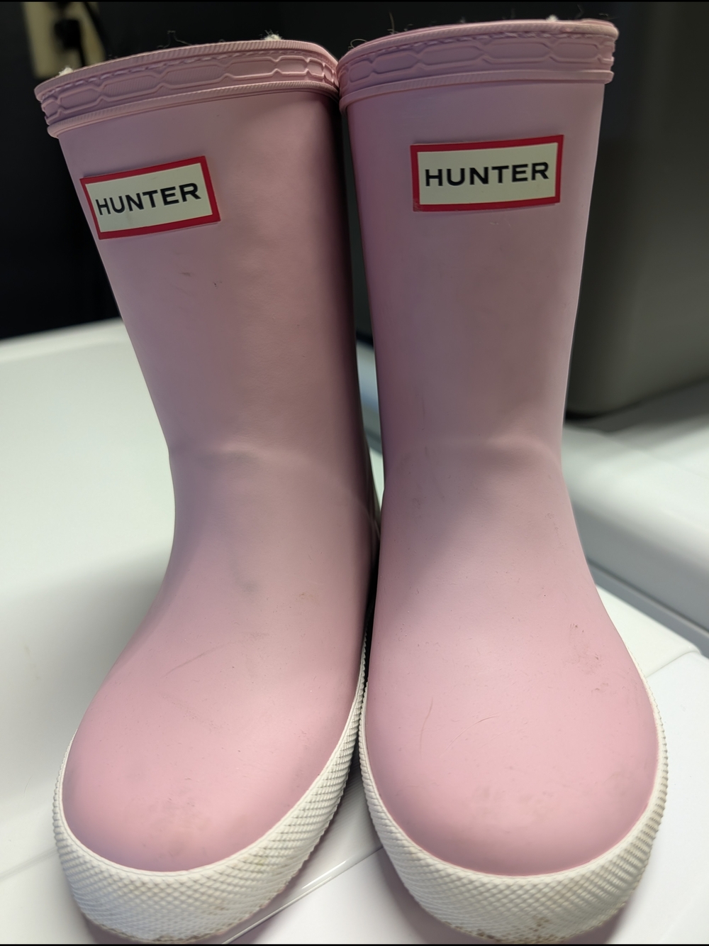 Hunter Pink Rubber Rain Boots